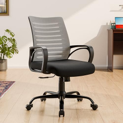 Green Soul | Atom | Ergonomic Office Chair for Home & Office | 15 Months Warranty | Comfortable & Spacious Seat | Rocking-tilt Mechanism | Heavy Duty Metal Base (Black & Grey)