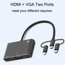 House Of Sensation USB Type C Cable 1 m Bluetooth Type C Phone Android TV HDTV , VGA HDMI , AV, Screen Mirror Adapter Tyjpe C - Set of 1(Compatible with mobile, Black, One Cable)