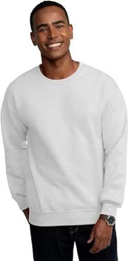 BAGHADBILLO Men's Round Neck Full Sleeve Winterwear Cotton Sweat Shirt - Round Neck Sweatshirt White - XS
