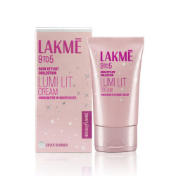 LAKM Lumi Lit Cream - Face Cream With Moisturizer + Highlighter, Enriched With Niacinamide & Hyaluronic Acid - Silver, 30G