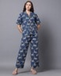 Women Printed Shirt & Pyjamas Set