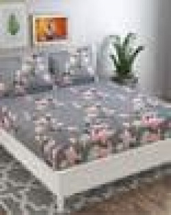 120 TC Floral Print Double Bedsheet with Pillow Covers