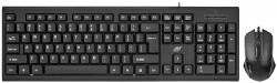 Ant Value FKBRI01 Wired USB Multi-Device Keyboard (Black) OM100 Wired Optical Mouse, 1200 DPI 3 Button Corded Computer Mouse,Gaming Mouse Office Home Optical Ergonomic Mouse