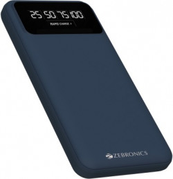 ZEBRONICS 10000 mAh 20 W Power Bank(Blue, Lithium Polymer, Fast Charging for Mobile)