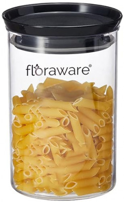 Floraware Plastic Storage Jar and Container Set I Air Tight & BPA Free Containers For Kitchen Storage Set I Grocery Kitchen Container Set I Multipurpose Jar, 900 Ml Each (Set 1, Black)