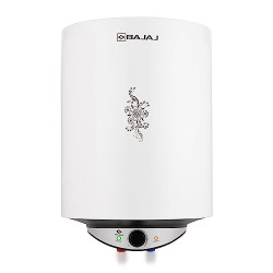 Bajaj Edrea 10 Litre Storage 5-Star Rated Storage wall Water Heater | Polymer Coated Tank| Multiple Safety*| Suitable for High Rise| Child Safety Mode|5-Yr* Warranty by Bajaj| White Water Geyser