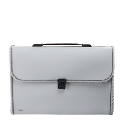 Solimo Expanding File Folder with 13 Pockets, Handle, and Buckle Closure, for A4 Size Documents (Grey)