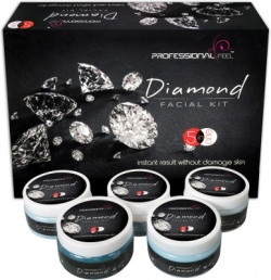 Professional Feel Diamond Facial Kit, Premium Range For Fairness, Whiting, Skin, Instant Glow, Way to use facial kit, Fairness, Whiting, Skin, Instant Result Without Damage Skin (Set of 5)(250 g)