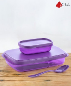 Porslin 2 Compartment Violet Lunch Box Office, School. Collage Use 2 Containers Lunch Box(400 ml)