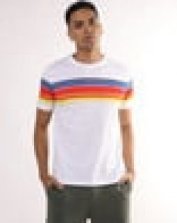Regular Fit Crew-Neck T-Shirt with Placement Stripe