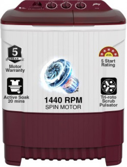 Godrej 8 kg 5 Star with Huricane dry spin Washing Machine Semi Automatic Top Load Red, White(WSEDGE CLS 80 5.0 PN2 M WNRD)