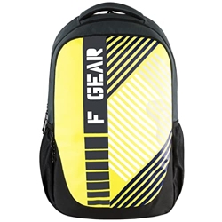 F Gear Squad Laptop Casual College Bag 27L Yellow Grey Backpack