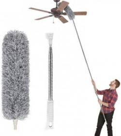 M9GI Fan Cleaning Duster with 100 inches Expandable Pole Handle Washable Duster Wet and Dry Duster
