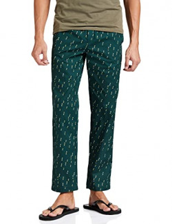 Amazon Brand - House & Shields Men's Regular Pajama Bottom (HSAW20TOPYJ01_Dk Green_Small)