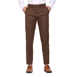 MALENO Slim Fit Men Cotton Blend Brown Trouser