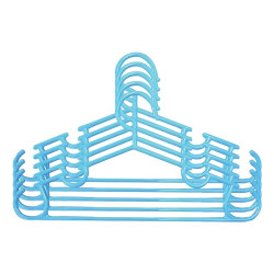 Kuber Industries Baby Clothes Hanger|Heavy-Duty Plastic Baby Hanger|Hangers for Wardrobe, Closet|Pack of 5 (Sky Blue)