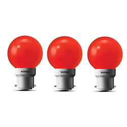wipro Safe Light N10006 B22 0.5-Watt LED Night Lamp (Red, Pack of 3)