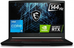 MSI GF63 Intel Core i5 11th Gen 11260H - (16 GB/1 TB HDD/256 GB SSD/Windows 11 Home/4 GB Graphics/NVIDIA GeForce RTX 3050/144 Hz) GF63 Thin 11UC-1490IN Gaming Laptop(15.6 Inch, Black, 1.86 Kg)