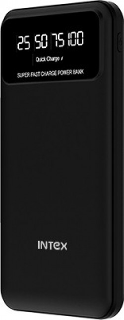 Intex 10000 mAh 22 W Power Bank(Coal Black, Lithium Polymer, Fast Charging for Mobile)