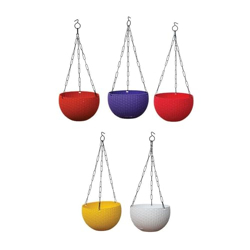 TrustBasket Weave Hanging Basket Mixed Colours (Set of 5)-Multicolour Hanging Basket,Hanging Flower Basket/Balcony,Indoor,Outdoor Hanging
