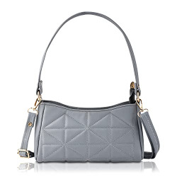 Lu Jacker PU Leather Stylish zip Closure with adjustable shoulder strap Shoulder Bag for Women/Trendy Branded Top Handle Bag for Girls Latest(MATRIX). Grey