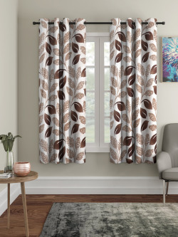 Cortina Brown Window Curtains Starts at Rs:208