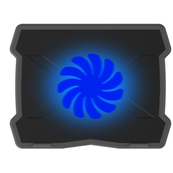 Geonix GXCLPB01 Laptop Cooling Stand with 125mm Fan, Silent Operation, LED Light, Supports up to 15.6 inch Laptops and Retractable Stand, 1 Year Warranty.