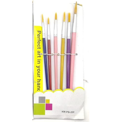 ECLET Nylon 6 Pcs Different Size Paint Brush Set (Round) A