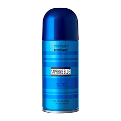 Top Collection EDT Deodorant Perfume Spray - Sapphire Blue 150ml | Blend of Fresh Fruity Warm Musky Scent | Long Lasting Fragrance For Men | Made in U.A.E