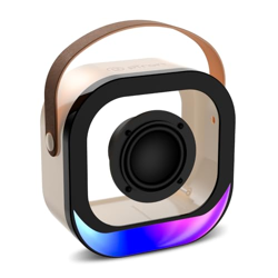 pTron Fusion Moment 10W Mini Bluetooth Speaker with Immersive Sound, Transparent Design, Vivid RGB Lights, 6Hrs Playtime, Bluetooth V5.3, TWS Pairing & Type C Charging Port (Light Beige)