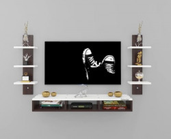 Odestar Odestar Engineered Wood TV Entertainment Unit Set Top Box Stand, Mounted TV Unit Engineered Wood TV Entertainment Unit(Finish Color - WEDGE WHITE, DIY(Do-It-Yourself))