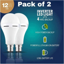 Alfa Bright Emergency inverter rechargeable bulb 12wt pack of 2 