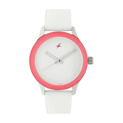 Fastrack Women Leather White Dial Analog Watch -Np6078Sl01, Band Color-White