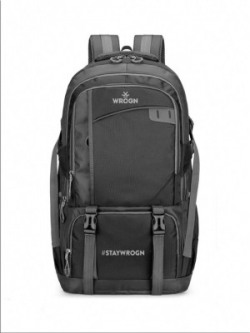 WROGN Spacy unisex fits upto 16 Inches/college/school bag 55 L Backpack(Black, Silver)
