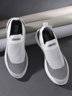 WROGN Men Woven Design Slip-On Sneakers