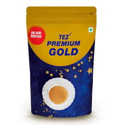 TEZ Premium Gold, 1Kg Pouch | Loose Leaves Kadak Chai Patti | Rich & Aromatic Black Ctc Leaf Tea | Assam Ctc Tea | Strong Chai | Kadak Cha