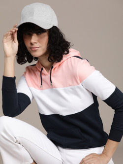 The Roadster Life Co. Colourblocked Hooded Sweatshirt