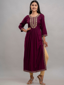 KALINI Yoke Design Thread Work A-Line Kurta
