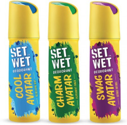 SET WET Cool, Charm and Swag Avatar Deodorant Spray  -  For Men(450 ml, Pack of 3)