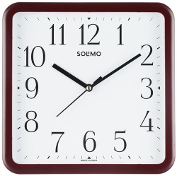 Amazon Brand - Solimo Square Wall Clock | Plastic | 9.5 Inch | Black