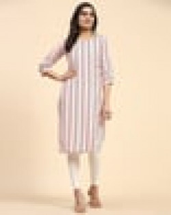 Women Striped Straight Kurti