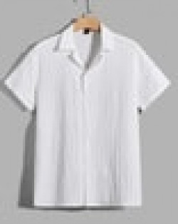 Cuban Collar Shirt with Short Sleeves