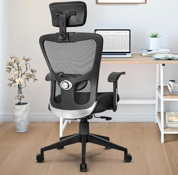 Da URBAN Mexico Lite High Back Mesh Ergonomic Office Chair with 3 Years Warranty,Adjustable Lumbar Support,Tilt Lock Mechanism (Black)