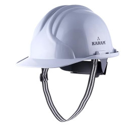 KARAM Safety Helmet for Men Industrial Construction & Outdoor Activities | Adjustable Chin Strap & Rachet Type Adjustment | Lightweight Safety Hard Hat | ISI Certified | PN581(Grey)