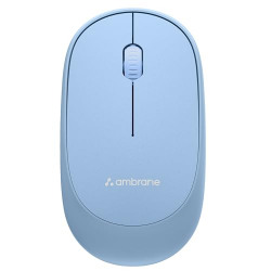 Ambrane Wireless Optical Mouse with 2.4GHz with 1200 DPI, USB Nano Dongle, 3 Keys with Silent Clicks, Instant connectivity, Ergonomic Design for All Day Comfort (Sliq, Blue)