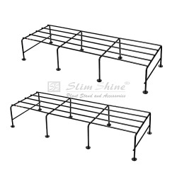 SLIMSHINE Iron Planter Stand For Indoor Or Outdoor | Flower Pot Stand for Home Garden Or Balcony (Black) (Pack Of 2) (Rectangular)