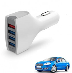 Kozdiko USB Car Fast Charger 4 Ports Multi Sockets 36W 4.1 Charger All Andriod & i-Os Smartphones for Fiat Linea Classic