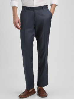 Dennis Lingo Men Mid-Rise Flat-Front Plain Trousers