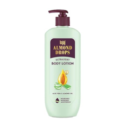 Bajaj Almond Drops Ultralight Summer Body Lotion for Women and Men | Refreshing Hydration- Aloe Vera, Almond Oil & Vitamin E, 400 ml