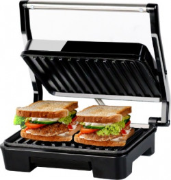 iBELL Sandwich Maker 1000 Watt Toast, Grill(Black, Silver)